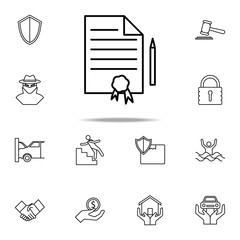 Aufkleber - Contract line icon. Insurance icons universal set for web and mobile