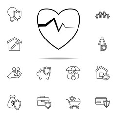 Aufkleber - palpitation line icon. Insurance icons universal set for web and mobile