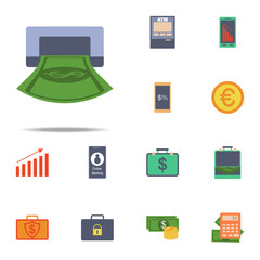 Aufkleber - cash from ATM colored icon. Banking icons universal set for web and mobile