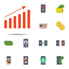 Aufkleber - growth chart colored icon. Banking icons universal set for web and mobile