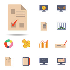 Aufkleber - questionnaire colored icon. Banking icons universal set for web and mobile