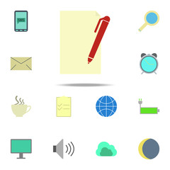 Aufkleber - pen paper icon. color web icons universal set for web and mobile