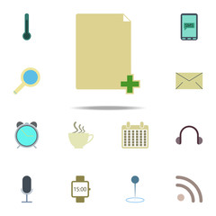 Aufkleber - add sheet icon. color web icons universal set for web and mobile