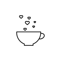 Poster - cup with heart bubbles icon. Element of Valentine's Day icon for mobile concept and web apps. Detailed cup with heart bubbles icon can be used for web and mobile
