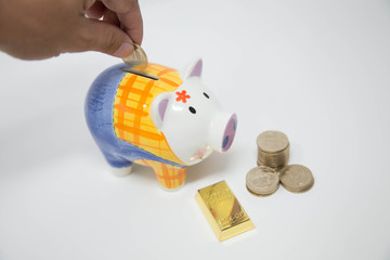 piggy bank with white background