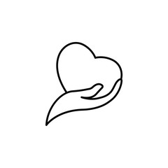 Poster - hand holding a heart  icon. Element of Valentine's Day icon for mobile concept and web apps. Detailed hand holding a heart  icon can be used for web and mobile