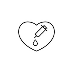 Poster - syringe with drug for heart  icon. Element of Valentine's Day icon for mobile concept and web apps. Detailed syringe with drug for heart  icon can be used for web and mobile