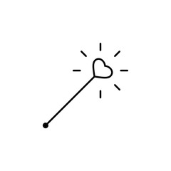 Poster - magic stick heart  icon. Element of Valentine's Day icon for mobile concept and web apps. Detailed magic stick heart  icon can be used for web and mobile