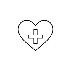 Poster - medical heart with cross icon. Element of Valentine's Day icon for mobile concept and web apps. Detailed medical heart with cross icon can be used for web and mobile