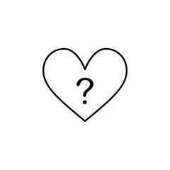 Poster - heart with question icon. Element of Valentine's Day icon for mobile concept and web apps. Detailed heart with question icon can be used for web and mobile