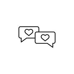 Poster - love to chat heart  icon. Element of Valentine's Day icon for mobile concept and web apps. Detailed love to chat heart  icon can be used for web and mobile