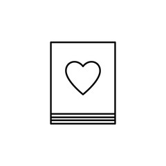 Poster - book with heart  icon. Element of Valentine's Day icon for mobile concept and web apps. Detailed book with heart  icon can be used for web and mobile