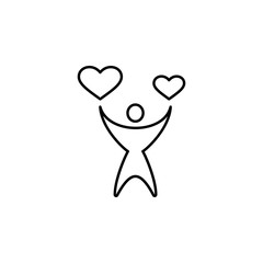 Poster - human with 2 hearts icon. Element of Valentine's Day icon for mobile concept and web apps. Detailed human with 2 hearts icon can be used for web and mobile