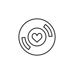 Poster - vinyl record with heart  icon. Element of Valentine's Day icon for mobile concept and web apps. Detailed vinyl record with heart  icon can be used for web and mobile