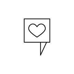Poster - heart notification speech bubble icon. Element of Valentine's Day icon for mobile concept and web app. Detailed heart notification speech bubble icon can be used for web and mobile