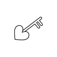Poster - key with heart  icon. Element of Valentine's Day icon for mobile concept and web apps. Detailed key with heart  icon can be used for web and mobile