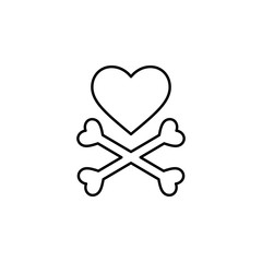 Poster - heart and bones cross icon. Element of Valentine's Day icon for mobile concept and web apps. Detailed heart and bones cross icon can be used for web and mobile
