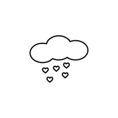 Poster - heart rain, snow, cloud icon. Element of Valentine's Day icon for mobile concept and web apps. Detailed heart rain, snow, cloud icon can be used for web and mobile