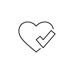 Poster - checked heart  icon. Element of Valentine's Day icon for mobile concept and web apps. Detailed checked heart  icon can be used for web and mobile