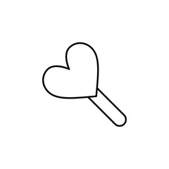 Poster - ice cream stick  with heart  icon. Element of Valentine's Day icon for mobile concept and web apps. Detailed ice cream stick  with heart  icon can be used for web and mobile
