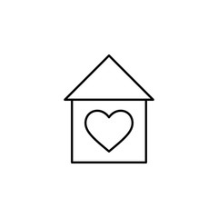 Poster - house with heart  icon. Element of Valentine's Day icon for mobile concept and web apps. Detailed house with heart  icon can be used for web and mobile