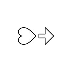 Poster - heart direction to right icon. Element of Valentine's Day icon for mobile concept and web apps. Detailed heart direction to right icon can be used for web and mobile