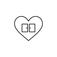 Poster - window heart  icon. Element of Valentine's Day icon for mobile concept and web apps. Detailed window heart  icon can be used for web and mobile