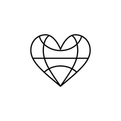 Poster - heart world grid icon. Element of Valentine's Day icon for mobile concept and web apps. Detailed heart world grid icon can be used for web and mobile