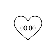 Poster - heart shaped clock icon. Element of Valentine's Day icon for mobile concept and web apps. Detailed heart shaped clock icon can be used for web and mobile