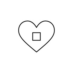 Poster - heart stop button icon. Element of Valentine's Day icon for mobile concept and web apps. Detailed heart stop button icon can be used for web and mobile