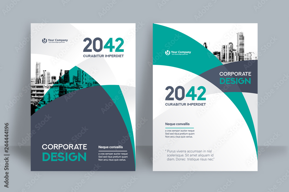 City Background Business Book Cover Design Template - obrazy, fototapety, plakaty 
