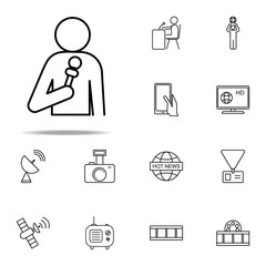 Poster - the reporter icon. Media, Press icons universal set for web and mobile