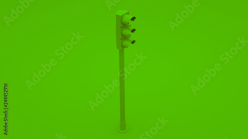 Cuadros en Lienzo Green Traffic Light Signals. 3D illustration
