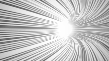 Aufkleber - Black and white speed motion in highway tunnel with light flare for futuristic network connection technology background, digital data in computer. 3d abstract illustration