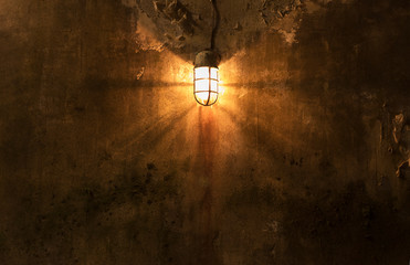 Aufkleber - worn grunge wall with light