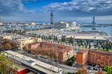 Fototapeta Miasto - Aerial view of the city of Barcelona, Spain