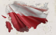 Polish Flag, Poland National Colors Background  <<3D Rendering>>