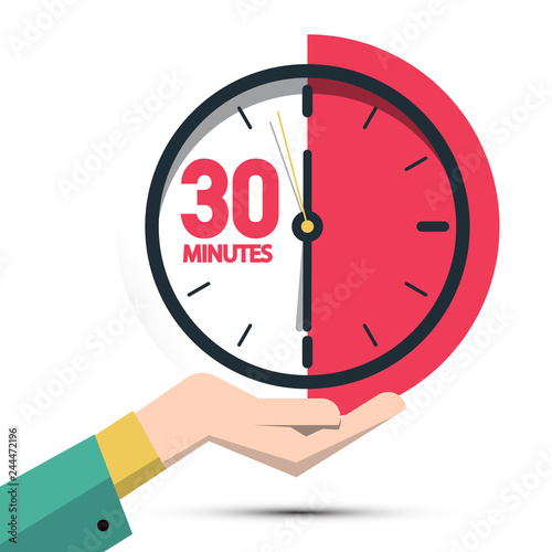 Cuadros en Lienzo 30 Thirty Minutes Clock in Hand