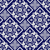 Fototapeta Kuchnia - Mexican tile pattern seamless vector with vintage ornaments. Portuguese azulejos, mexico talavera, italian sicily majolica, spanish ceramic. Mosaic texture for kitchen wall or bathroom flooring.