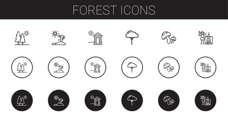 Wall Mural - forest icons set