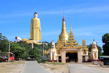 Sticker - Giant standing Buddha skyscraper,  Myanmar