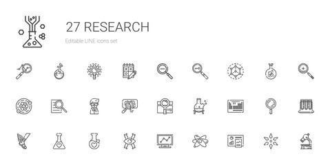 Poster - research icons set