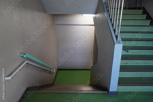 学校 校舎の中 廊下 階段 掲示物 手すり 手洗い場 Stock Photo Adobe Stock