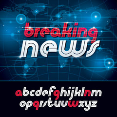 Poster - Vector lower case alphabet letters collection, best for use in logotype design in telecommunication theme, breaking news.