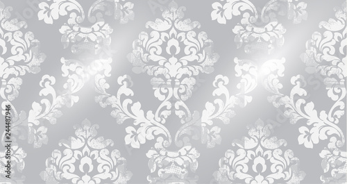 Rococo texture pattern Vector. Floral ornament decoration old effect. Victori...