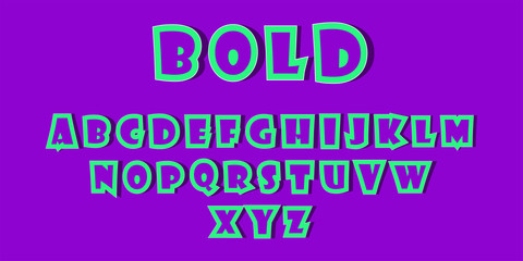 Poster - modern font or alphabet. bold font and alphabet in trendy modern color 2019 year
