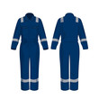 Blue work overalls with safety band isolated vector on the white background