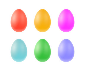 Wall Mural - Set of multicolored easter eggs