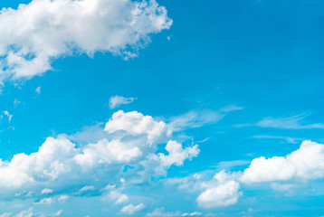 Wall Mural - beautiful blue sky and white cumulus clouds abstract background. cloudscape background. blue sky and