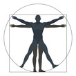 Vitruvian man, silhouette. the modern form, vector